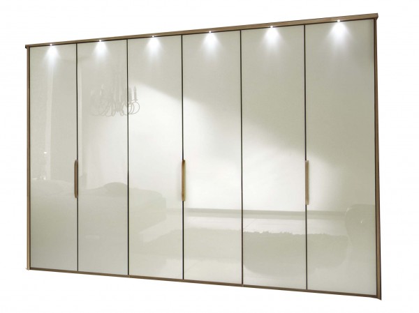 Kleiderschrank Torino Eiche teilmassiv Glas Magnolie