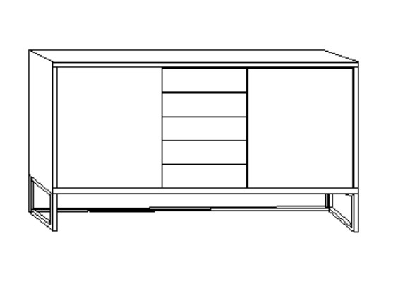 Palermo Kombikommode ab Höhe 86 cm Eiche